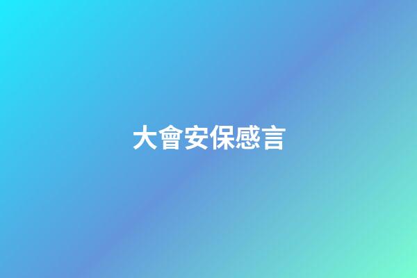 大會安保感言