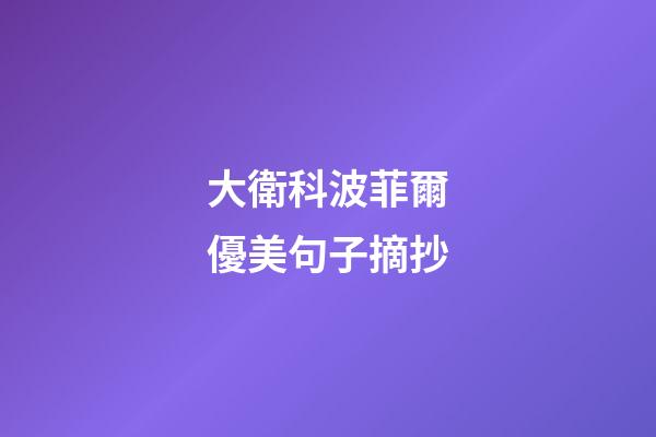大衛科波菲爾優美句子摘抄