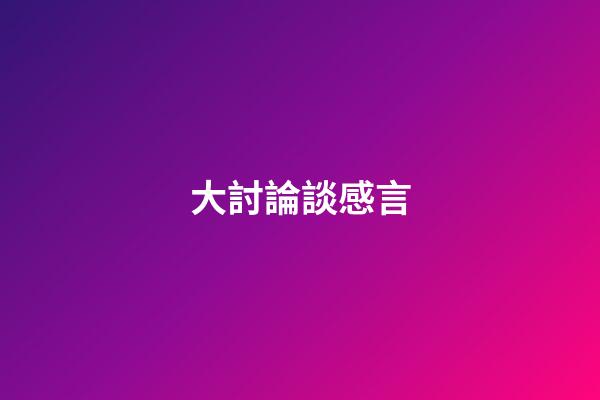 大討論談感言