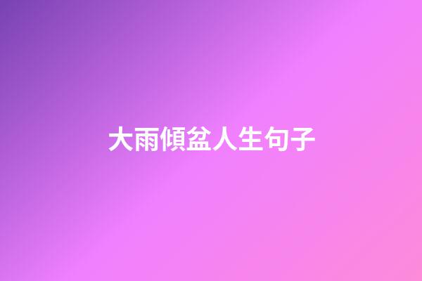 大雨傾盆人生句子