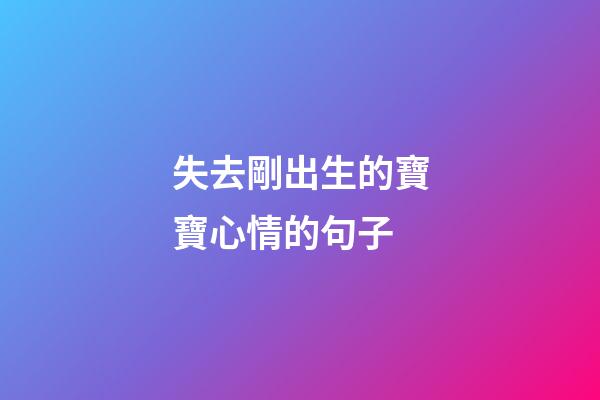 失去剛出生的寶寶心情的句子