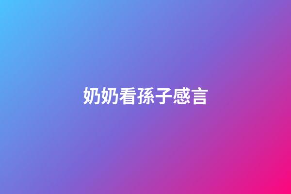 奶奶看孫子感言