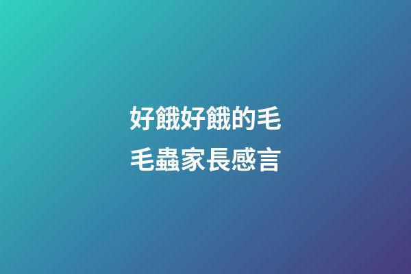 好餓好餓的毛毛蟲家長感言