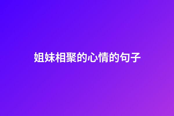 姐妹相聚的心情的句子