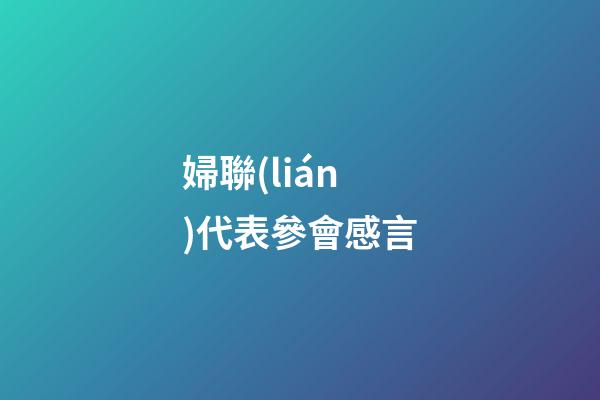 婦聯(lián)代表參會感言