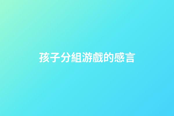 孩子分組游戲的感言