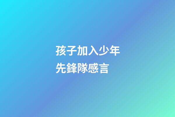 孩子加入少年先鋒隊感言