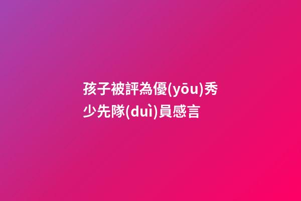 孩子被評為優(yōu)秀少先隊(duì)員感言