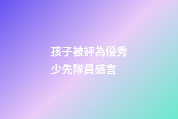 孩子被評為優秀少先隊員感言