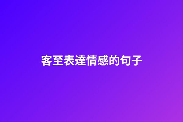 客至表達情感的句子