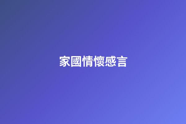 家國情懷感言