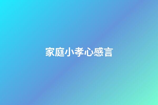 家庭小孝心感言