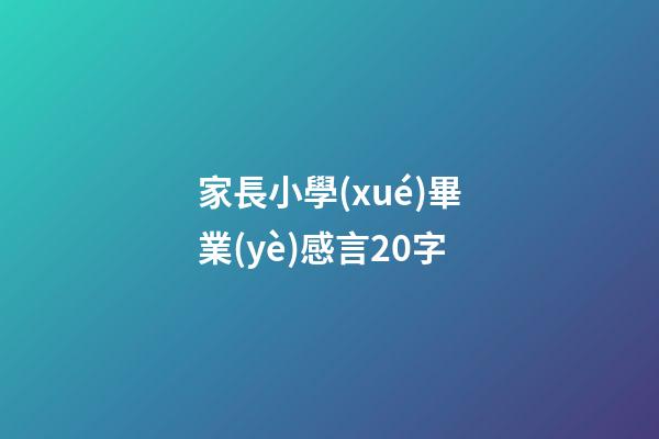 家長小學(xué)畢業(yè)感言20字