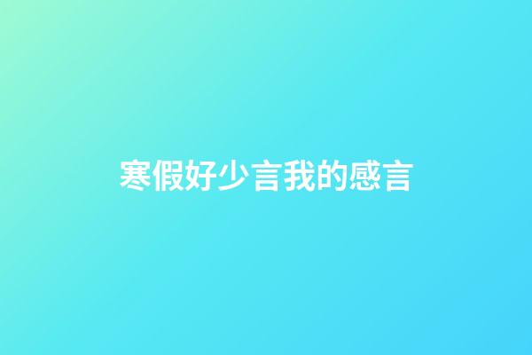 寒假好少言我的感言