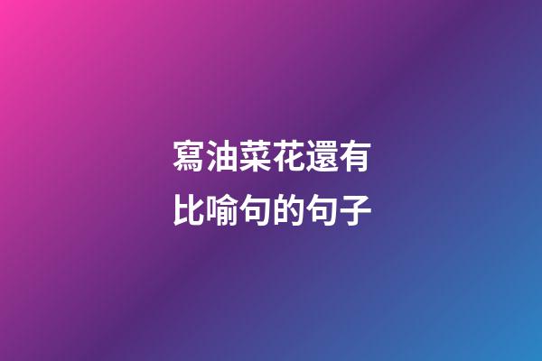 寫油菜花還有比喻句的句子