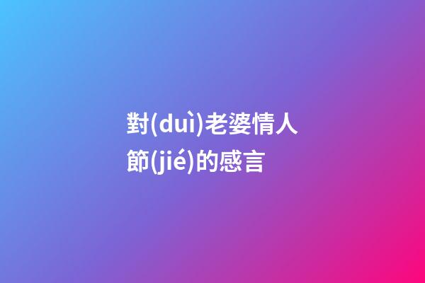 對(duì)老婆情人節(jié)的感言