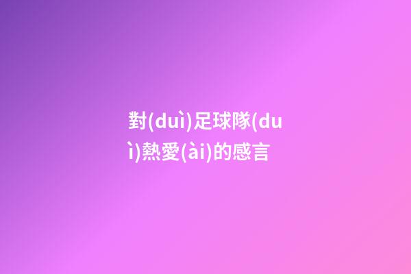 對(duì)足球隊(duì)熱愛(ài)的感言