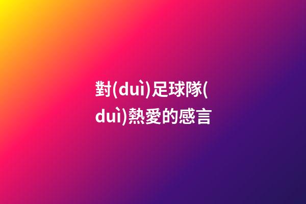 對(duì)足球隊(duì)熱愛的感言