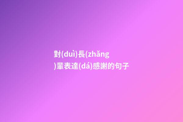 對(duì)長(zhǎng)輩表達(dá)感謝的句子