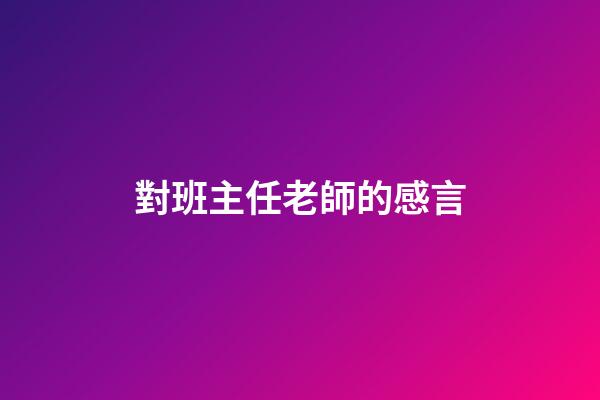 對班主任老師的感言