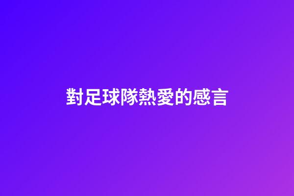 對足球隊熱愛的感言