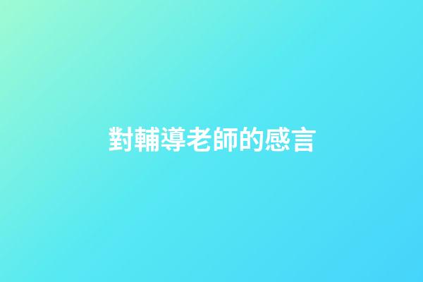 對輔導老師的感言