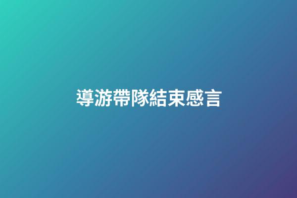 導游帶隊結束感言