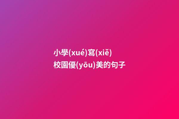 小學(xué)寫(xiě)校園優(yōu)美的句子