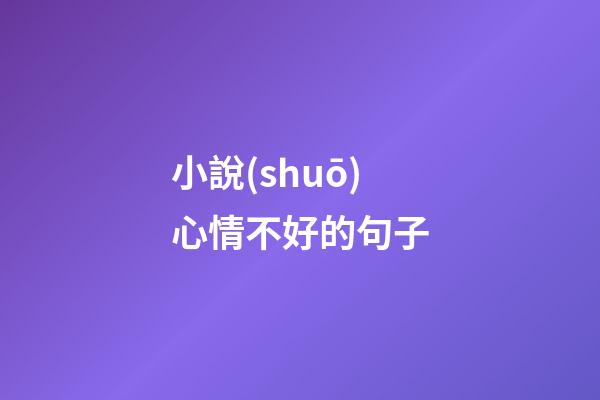 小說(shuō)心情不好的句子