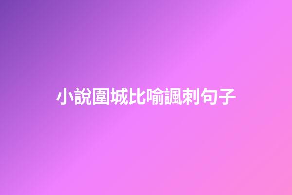 小說圍城比喻諷刺句子