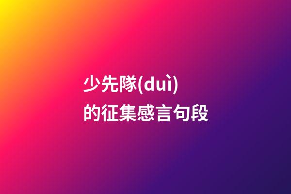 少先隊(duì)的征集感言句段