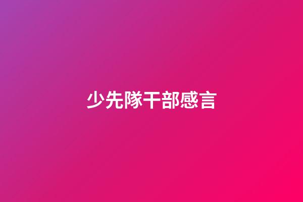 少先隊干部感言