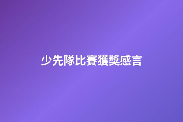 少先隊比賽獲獎感言