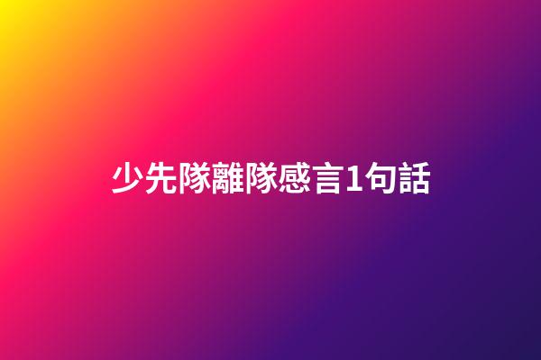 少先隊離隊感言1句話