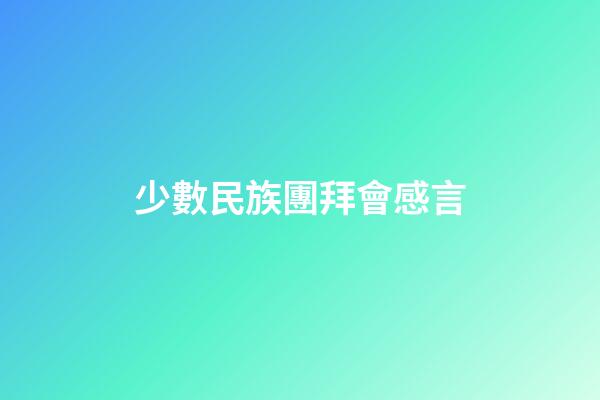 少數民族團拜會感言