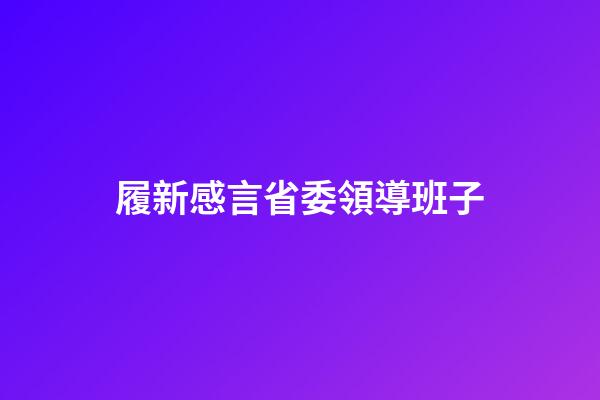 履新感言省委領導班子
