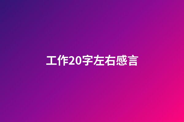 工作20字左右感言