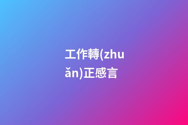 工作轉(zhuǎn)正感言