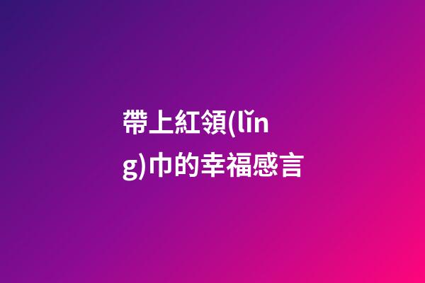 帶上紅領(lǐng)巾的幸福感言
