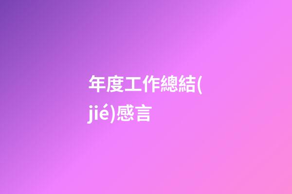 年度工作總結(jié)感言