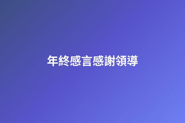 年終感言感謝領導