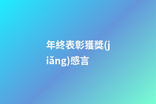 年終表彰獲獎(jiǎng)感言