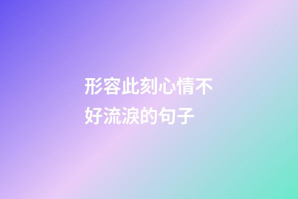 形容此刻心情不好流淚的句子