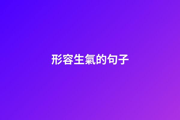 形容生氣的句子