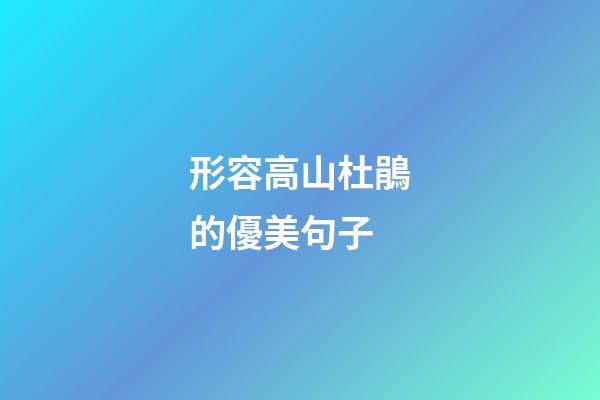 形容高山杜鵑的優美句子