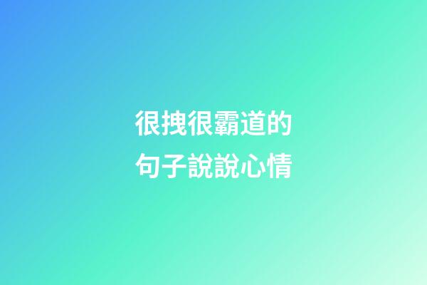 很拽很霸道的句子說說心情