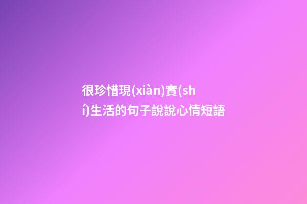 很珍惜現(xiàn)實(shí)生活的句子說說心情短語