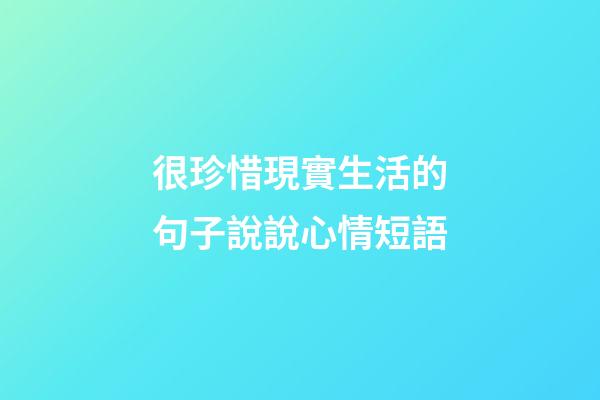 很珍惜現實生活的句子說說心情短語