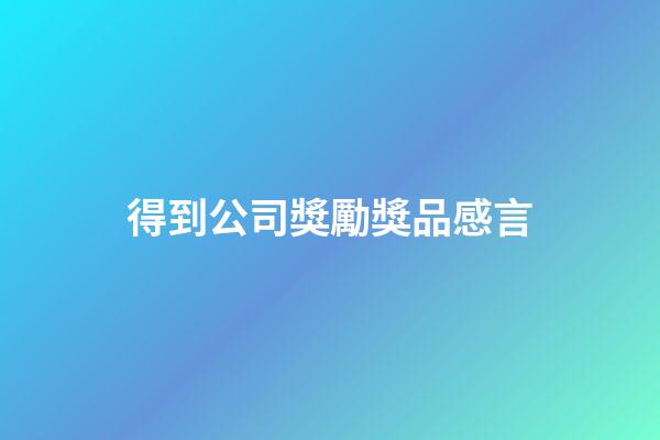 得到公司獎勵獎品感言