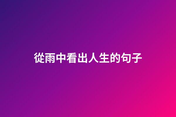 從雨中看出人生的句子